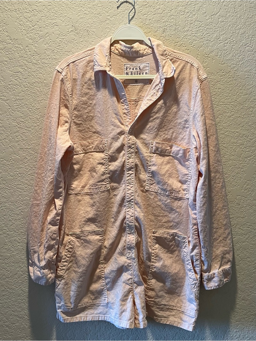 Frank and Eileen “Ireland” playsuit in a muted washed light tone peach color